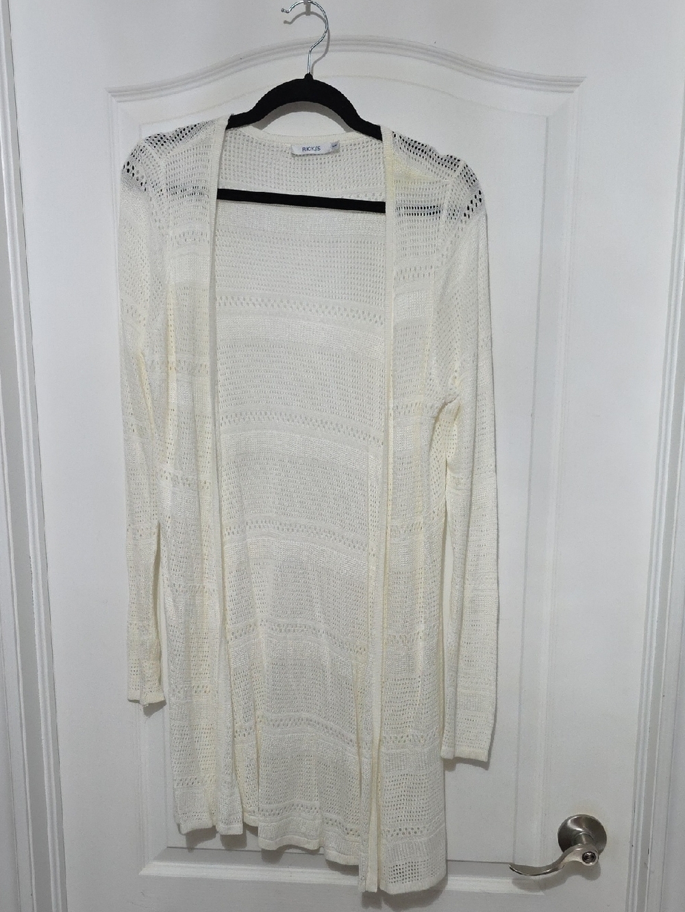 Ricki's Cream Open-Knit Long Cardigan